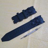 ◐✙ 26mm Silicone Rubber Watchband Black Luxury Mens Wristband Watch Bracelet Replacement Strap No Buckle For/Invicta/Pro/Diver