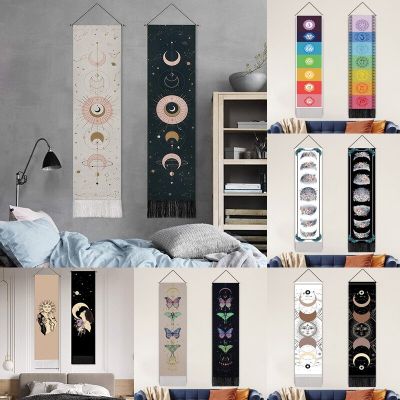 Sun Moon Phases Tapestry for Home Decor Lunar Eclipse Changing Moon Phase Wall Hanging Tapestry Bedroom Decoration Accessories Tapestries Hangings