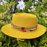 New Chain Hat 7cm Brim Boater Beach Cap Wide Hats Wholesale