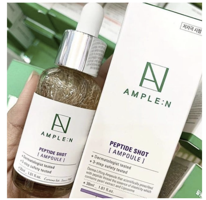 coreana-lab-ample-n-peptide-shot-ampoule-30ml-ปัญหารูขุมขนกว้าง-พร้อมปรับสภาพผิวให้ดูเรียบเนียน-ของแท้-พร้อมส่ง