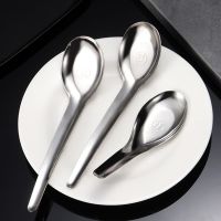 201 Stainless Steel Spoon Chinese Deepened Large Capacity Spoon Mirror Polished Tableware Soup Rice Tableware Flat Spoon Cooking Utensils