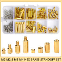 M2.5 M3 M4 Hex ทองเหลือง Standoff PCB เมนบอร์ด Spacer สกรูน็อตกระทู้เสาเมาชายหญิง Spacer สายฟ้า Assortment ชุด