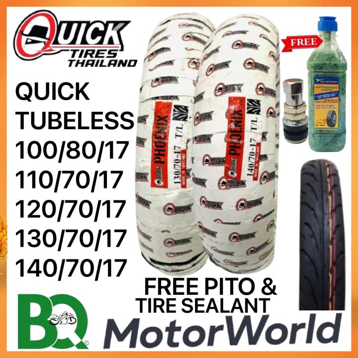 QUICK TIRE FREE TIRE SEALANT & PITO PHOENIX TUBELESS By 17 110/70