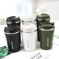 380/510ML รถ Thermos แก้ว Thermo Cafe คู่สแตนเลสสำหรับชากาแฟน้ำแก้ว Leak_Proof Travel Thermo Cup ขวดเก็บความร้อน