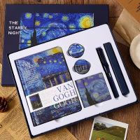 Van Gogh Oil Painting Literature Notebook Starry Hand Book Set Tape/Sticker/Bookmark Set Gift Box notebooks and journals