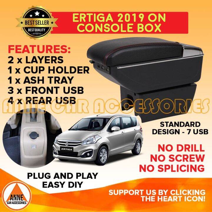 Suzuki Ertiga 2019 2021 OEM Armrest Console Box Double Layer Elegant