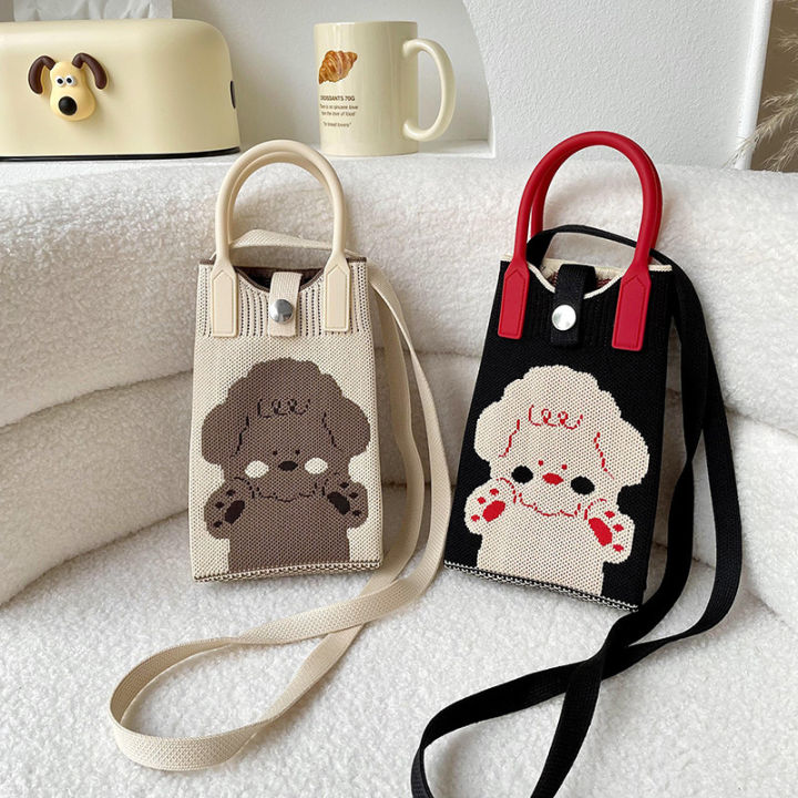 handmade-womens-cross-body-bag-cute-puppy-pattern-mobile-phone-bag-womens-mini-mobile-phone-bag-cartoon-puppy-design-handbag-portable-commuter-shoulder-bag