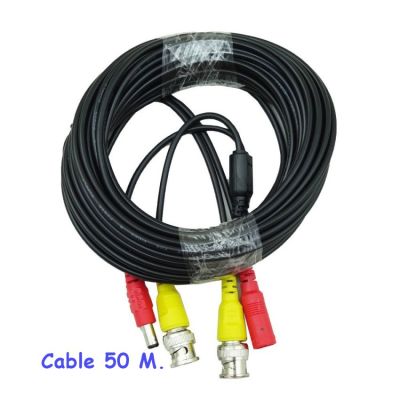 สายต่อกล้องวงจรปิด CCTV cable ยาว 50 เมตร แบบสำเร็จรูปมีหัว BNC &amp; DC CC010C(Black) (0386)