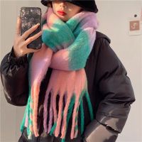 2023 Winter Cashmere Scarf Women Thick Warm Pashmina Shawls Wraps Solid Color Tassel Lady Blanket Female Foulard Thick Blanket