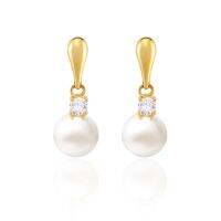 Upingi-2022ใหม่คลาสสิก18K Gold Plated เครื่องประดับสแตนเลสผู้หญิง baroque freshwater Pearl DROP Water DROP earringc474or