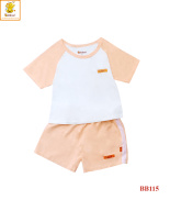 BỘ QUẦN ÁO SƠ SINH TAY NGẮN PHỐI MÀU COTTON 2 CHIỀU BB115