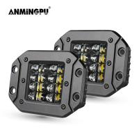 ANMINGPU ที่ติดตั้งสีแดงเข้มไฟ LED แถบไฟออฟโรด12V 24V 40W ไฟสปอร์ตบีม LED แถบไฟสำหรับรถยนต์รถบรรทุกรถ Atv ไฟหน้ารถจี๊ป