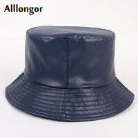 New 2021 Spring Unissex Adjustable Black Red Leather Bucket Hat Women bob chapeau Panama Summer harajuku Hip hop Fishing Cap Men