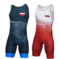 hot【DT】 Poland Flag Wrestling Singlet Bodysuit Leotard Outfit GYM Sleeveless Triathlon PowerLifting Clothing