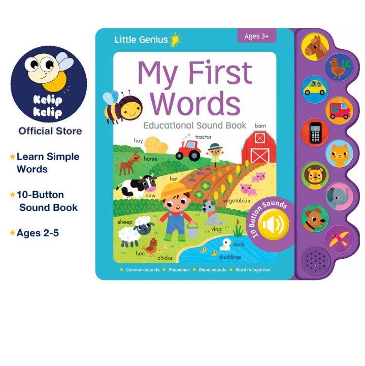 Little Genius First Words 10 Buttons Sound Book for Kids to Learn ...