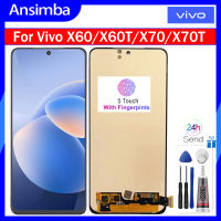 Ansimba จอ Oled 6.56นิ้วสำหรับ Vivo X60 V2045 / Vivo X60t V2085A / Vivo V2133A X70 V2104 /Vivo X70T เปลี่ยนชิ้นส่วนจอสัมผัสแอลซีดีของเครื่องแปลงดิจิทัล