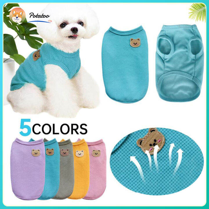 Waffle Bear Pet Dog Clothes For Boy Female Puppy Shitzu Clothing Terno