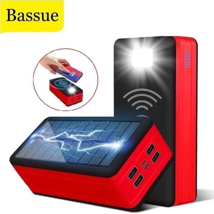 100000mAh Wireless Solar Power Bank Portable Charger Large Capacity 4USB  LEDLight Outdoor Fast Charging PowerBank Xiaomi Iphone 