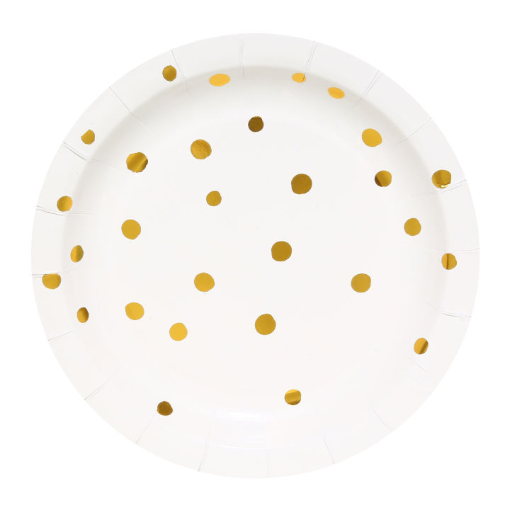 hot-8guest-สีขาวทอง-strip-dot-tableware-งานแต่งงานวันเกิดแผ่นผ้าเช็ดปาก-happy-birthday-party-decor-เด็กผู้ใหญ่-tableware