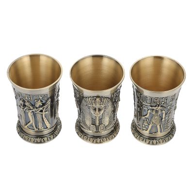 【CW】❦ﺴ☜  Cup Shot Metal Glasses Cups Cocktail Egyptian Gothic Drinking Goblets Pharaoh Egypt Ancient Safe