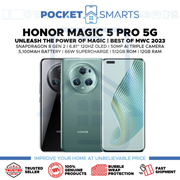 [malaysia Set] Honor Magic 5 Pro 5g 512gb Rom 12gb Ram 1 Year Honor