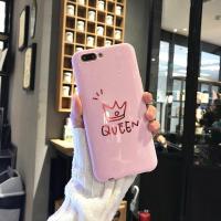 Glossy Crown เคสโทรศัพท์สำหรับ เคสโทรศัพท์ เคส iPhone 6 6 S 7 8 PLUS X XS MAX ตัวอักษรน่ารัก KING QUEEN Soft TPU คู่ฝาหลังสำหรับ เคสโทรศัพท์ เคส iPhone 7 8 PLUS X XS MAX