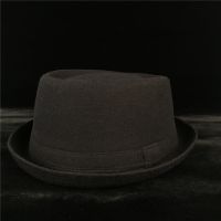 100 Wool Dad Hat Men Pork Pie Hat For Dad Black Fedora Hat Gentleman Flat Bowler Porkpie Top Jazz Hat Size S M L XL