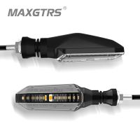 MAXGTRS 2x Motorcycle Turn Signals Lights 12 Leds Water Flowing Indicator Arrow Blinker Lamps M10 For Kawasaki Honda Yamaha Suzuki