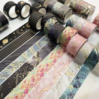 【CW】✽✈☁  Gold Washi Tape Set marble stickers WashiTape roll  vintage Masking Tapes Scrapbook Diary Supplies