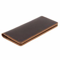 ZZOOI GENODERN Crazy Horse Leather Long Wallets Genuine Leather Bifold Men Wallet Vintage Male Purse  carteira feminina