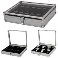 Morris8 Handmand Slots Aluminum Alloy Display Watch Box Organizer Jewelry Storage Case Transparent Stand caja para relojes