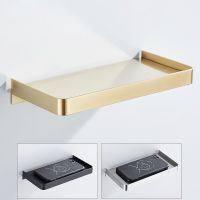 Bathroom phone holder toilet tissue holder tray black 304 stainless steel bathroom shelf Toilet Roll Holders