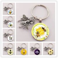 【DT】heat! 2020 Fashion Children Cute Bee Series Glass Convex Keychain Wasp Keychain Jewelry Gift hot