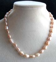 freshwater pearl purple 8-10mm baroque nature necklace 16inch wholesale