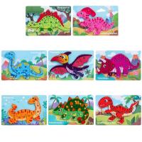 Wooden Dinosaur Puzzles Kids Puzzles Preschool Educational Puzzles Learning Travel Toys for Boys and Girls Wooden Montessori Toys classical