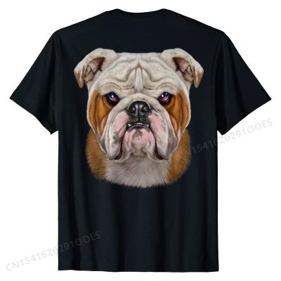 English Bulldog Face, Funny Dog T-Shirt Cotton Tops Shirts Family Coupons Normal Tshirts