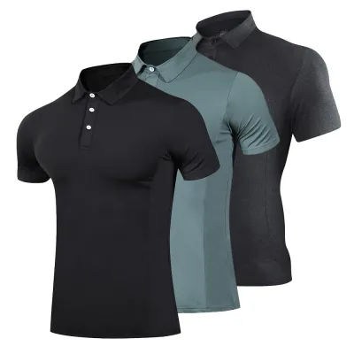 Golf Clothing Fashion T-Shirt Men Running Quick-Drying Breathable Running T-Shirt Fitness Sports Gym Tennis T-Shirt