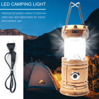 6 in 1 Portable Outdoor LED Camping Lantern With Fan Collapsible Solar Flashlights Lamp With Fan Rechargeable Dropshipping