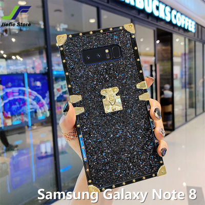 JieFieสำหรับSamsung Galaxy Note 8 Luxury Glitterเคสโทรศัพท์แฟชั่นหนังสแควร์นุ่มTPUเคสครอบปกป้อง