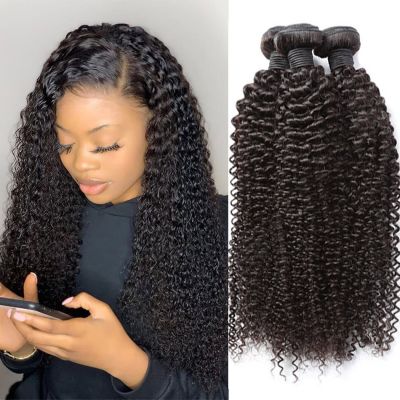 30 32 Inches Curly Human Hair Real Bundles Kinky Curls Extensiones De Para Mujeres