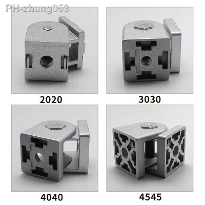 2020/3030/4040/4545 Zinc alloy living hinge Aluminum profile fittings Right angle Zinc Alloy Flexible Pivot Joint connector