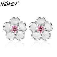 【DT】hot！ NEHZY 925 silver needle Fashion women fungus ornaments romantic cherry clean Earrings pink purple luxury