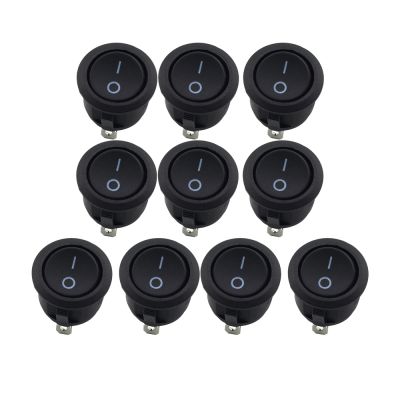 10Pcs Switch On Off 2 Pin ON/OFF Round Rocker Switch LED illuminated Car Dashboard Dash Boat Van 12V Switch