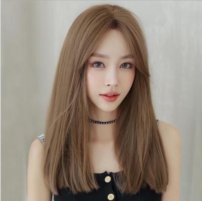 TSE Korean Style Wig Fashion Center-parted Without Bangs Womens Long Straight Wigs C-0294 Head Cover 50cm dbv