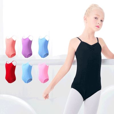 Girls Ballet Leotard Kids Gymnastics Leotards Dance Bodysuit Professional Ballet Costumes Open Crotch Child Dance Camisole