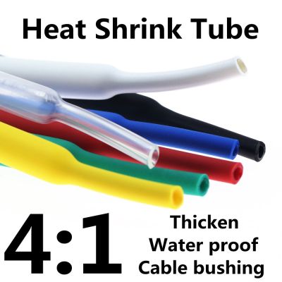 1 {“》 -- Shrinkage4หด: 1ท่อหดความร้อนพร้อมกาวท่อผนังคู่เส้นผ่าศูนย์กลาง3/5/6/8/10/12มม. สายเคเบิ้ลกันน้ำหนา