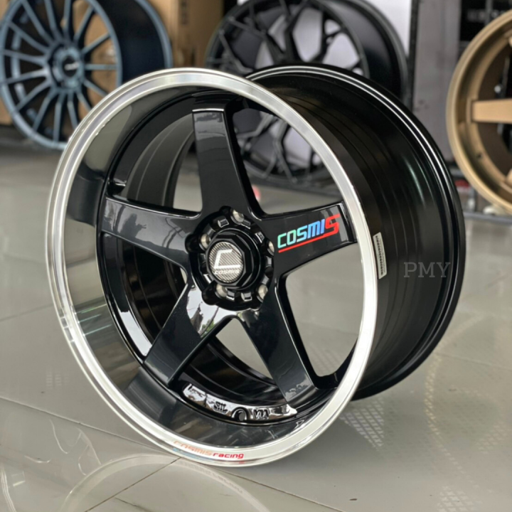 ล้อแม็กขอบ-18x9-5-et-12-18x10-5-et-15-5h114-3-cb73-1-ยี่ห้อ-cosmis-รุ่น-rs3-9949-สีดำ-ขอบเงา-เพลท-ราคาต่อ1วง-ขายยกชุด4วง-new2022