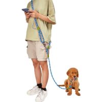 Reflective Nylon Leashes Pet Dogs Chain Traction Rope Leads for Running Free Hands Rope Chain for Small Large Dogs Pet Supply