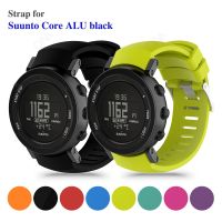 สายคล้องคอสําหรับ Suunto Core ALU สีดําสร้อยข้อมือเปลี่ยนวงซิลิโคนสําหรับ Suunto Core ALU Smart Watch Correa Accessories