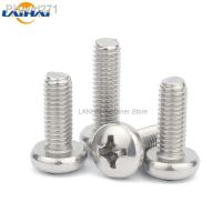 10/50pcs UNC 2 -56 4 -40 6 -32 8 -32 10 -24 12 -24 US Coarse Thread 304 Stainless Steel Cross Round Phillips Pan Head Screw Bolt